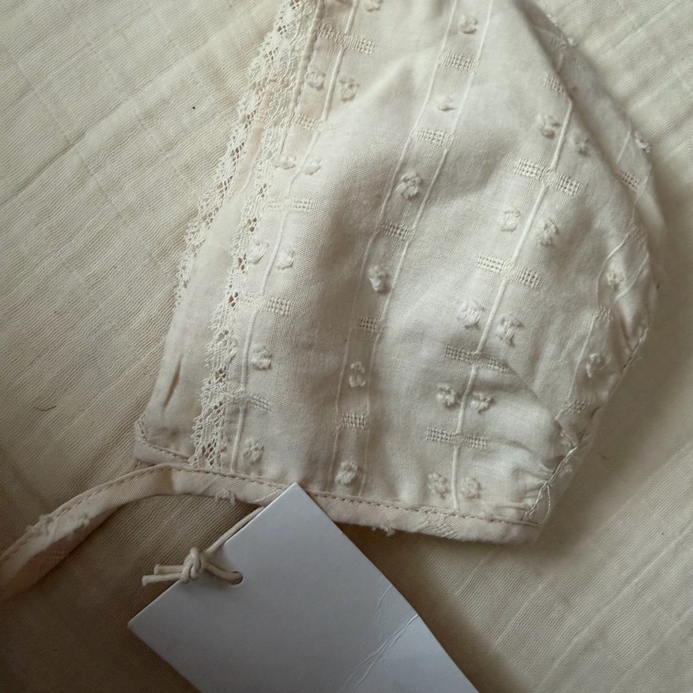 Zara Cream Baby Bonnet